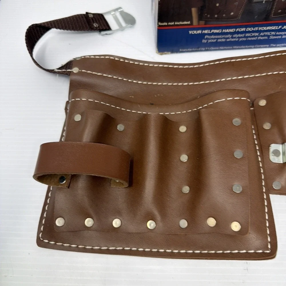VTG Nicholas #1505 Work Apron Leather Tool Belt Apron NOS Made in USA